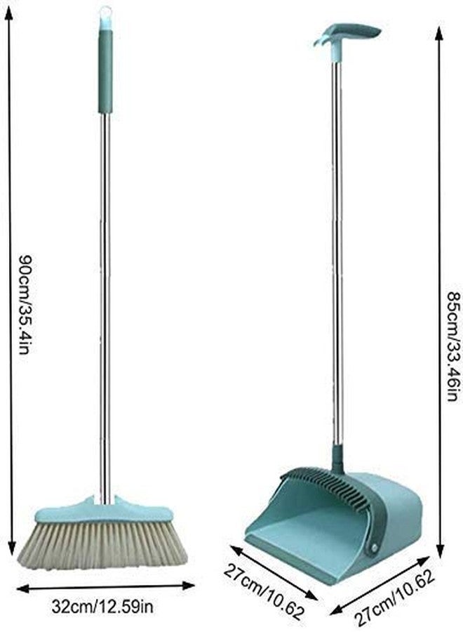 TONSYL [Upgrade Version] Dustpan and Brush/Dustpan Cleans Broom Combo Long Handle for Home Kitchen Room Office Lobby Floor Use Upright Stand Up Broom and Dustpan Set - Image 2
